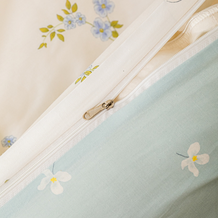 91家纺网 家纺一手货源 找家纺 金鑫汇家纺 2025新款全棉印花四件套 花丛兔