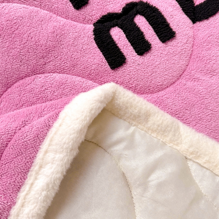 91家纺网 家纺一手货源 找家纺 梦初语 2025新款A类高克重立体毛巾绣阳粒子床垫褥 muimui-玫红