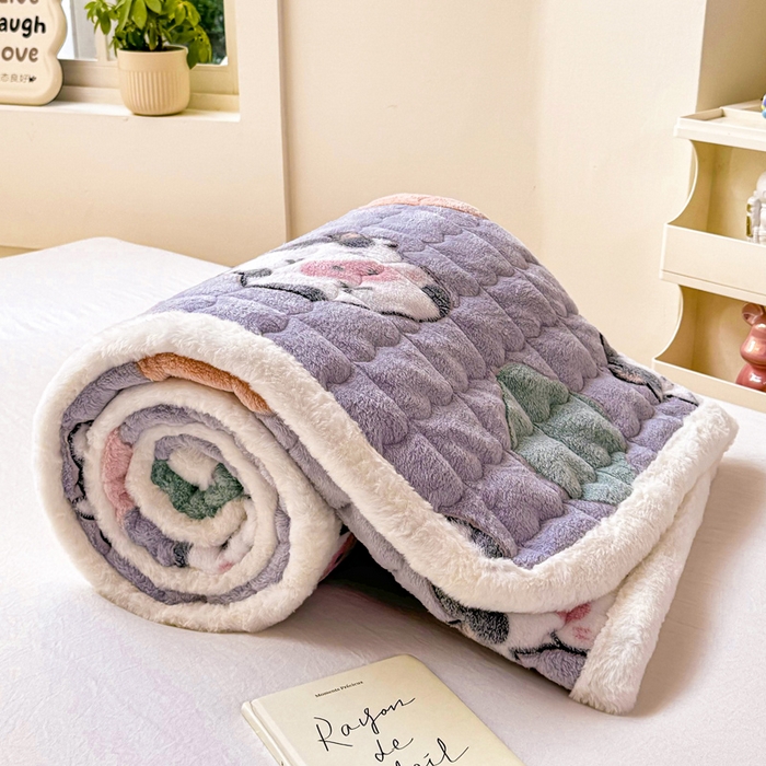 91家纺网 家纺一手货源 找家纺 梦初语 2025新款高克重雪花绒床垫褥床护垫--学生款 超级牛牛