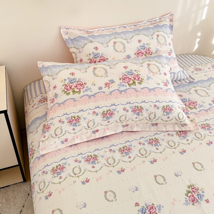 天之爱 2025新款全棉印花单枕套 芳菲语