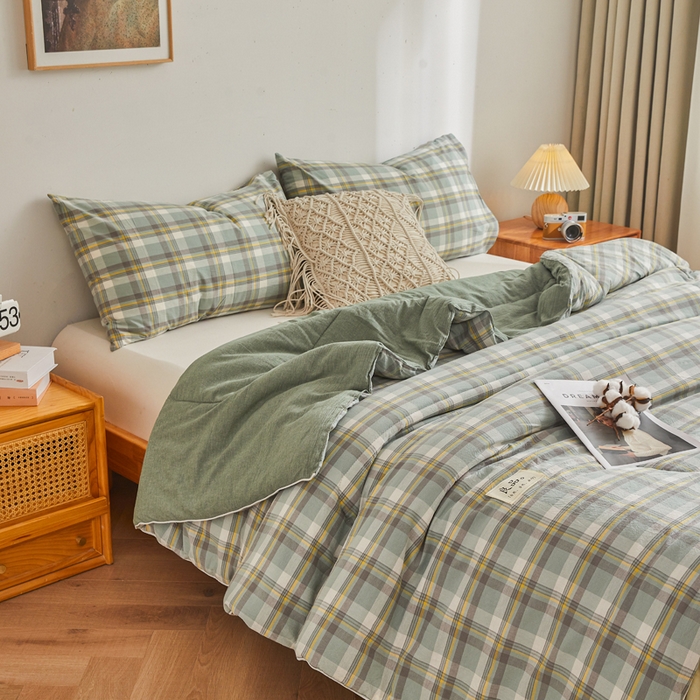 91家纺网 家纺一手货源 找家纺 梦初语 2025新款四季款良品棉花被子家用被芯 雅致格