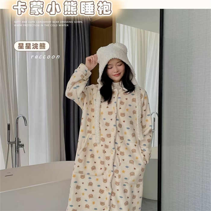 91家纺网 家纺一手货源 找家纺 （总）妍景家居生活馆 2024新款卡蒙小熊睡袍家居服