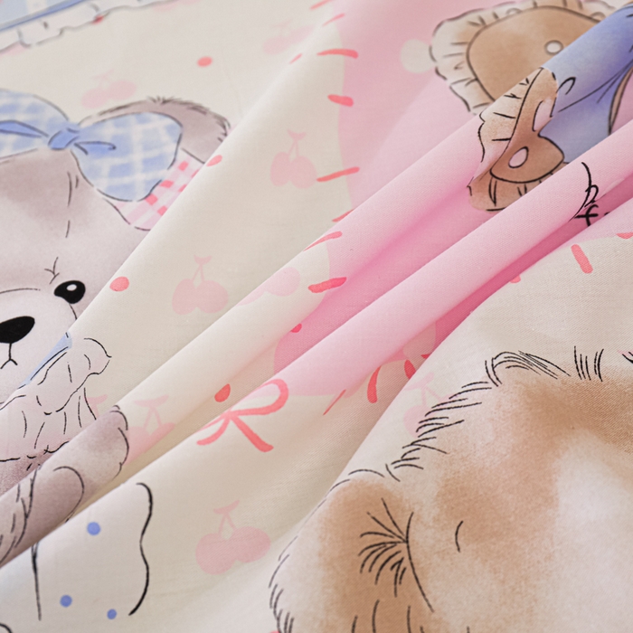 91家纺网 家纺一手货源 找家纺 金鑫汇家纺 2025新款全棉印花单床笠 熊熊精灵