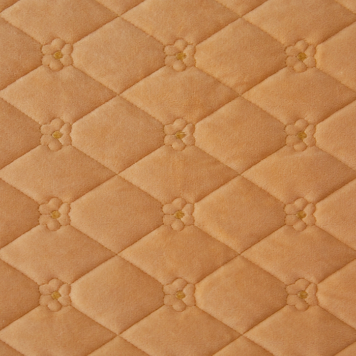 91家纺网 家纺一手货源 找家纺 罗艺轩 2025新款婴儿绒双层夹棉可拆卸床裙-花语 花语-香槟金