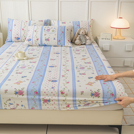 91家纺网 家纺一手货源 找家纺 （总）金鑫汇家纺 2025新款全棉印花单床笠