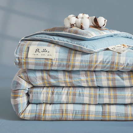 91家纺网 家纺一手货源 找家纺 梦初语 2025新款四季款良品棉花被子家用被芯 绅士格