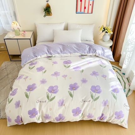 91家纺网 家纺一手货源 找家纺 天之爱 2025新款全棉印花单被套 甜美花韵