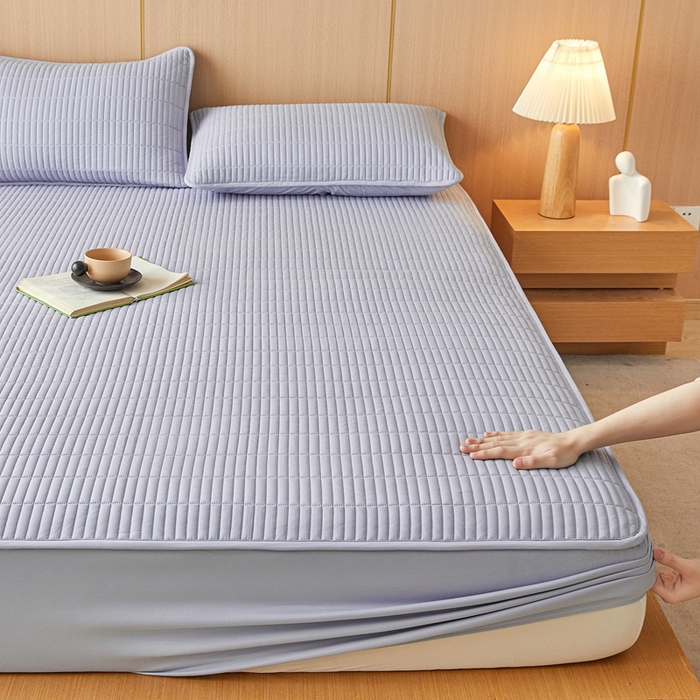 91家纺网 家纺一手货源 找家纺 雅萱家纺 2025新款A类亲肤简约款大豆床笠 宝石蓝-床笠