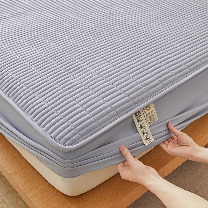 91家纺网 家纺一手货源 找家纺 雅萱家纺 2025新款A类亲肤简约款大豆床笠 宝石蓝-床笠