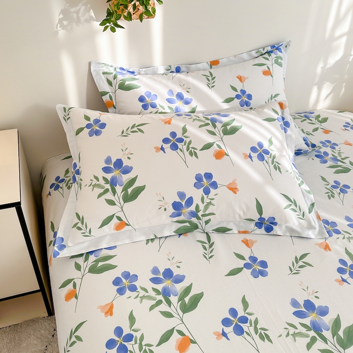 91家纺网 家纺一手货源 找家纺 天之爱 2025新款全棉印花单枕套 清风