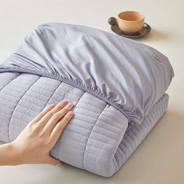 91家纺网 家纺一手货源 找家纺 雅萱家纺 2025新款A类亲肤简约款大豆床笠 宝石蓝-床笠