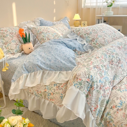 91家纺网 家纺一手货源 找家纺 （总）简宜家居（朝初家纺） 2025新款40支13070全棉花边款四件套