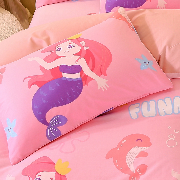 91家纺网 家纺一手货源 找家纺 金鑫汇家纺 2025新款超好卖全棉单枕套 小美人鱼