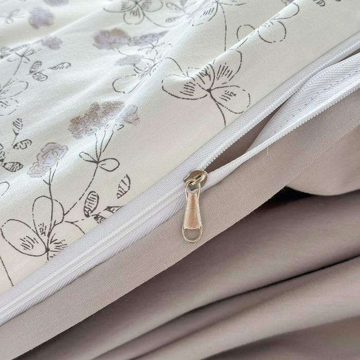 91家纺网 家纺一手货源 找家纺 2025新款133X76宽幅全棉纯棉印花系列单品被套 夜来香-灰