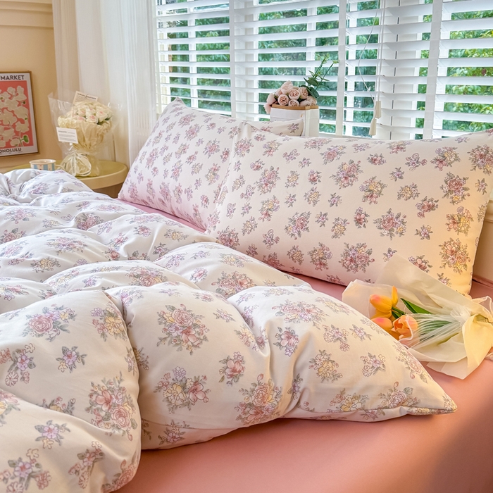 91家纺网 家纺一手货源 找家纺 金米诺 2024款A类有氧针织棉双层纱加厚四件套 晨汐