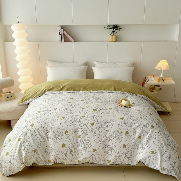 91家纺网 家纺一手货源 找家纺 2025新款133X76宽幅全棉纯棉印花系列单品被套 玫瑰爱情