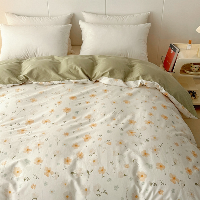 91家纺网 家纺一手货源 找家纺 2025新款133X76宽幅全棉纯棉印花系列单品被套 花仙子-黄