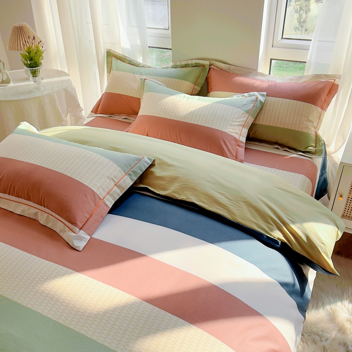 91家纺网 家纺一手货源 找家纺 2025新款133X76宽幅全棉纯棉印花系列四件套 苏格兰