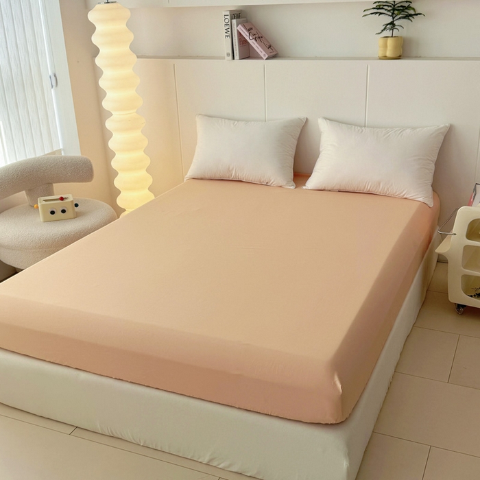 91家纺网 家纺一手货源 找家纺 2025新款133X76宽幅全棉纯棉印花系列单品床笠 花蝴蝶-米