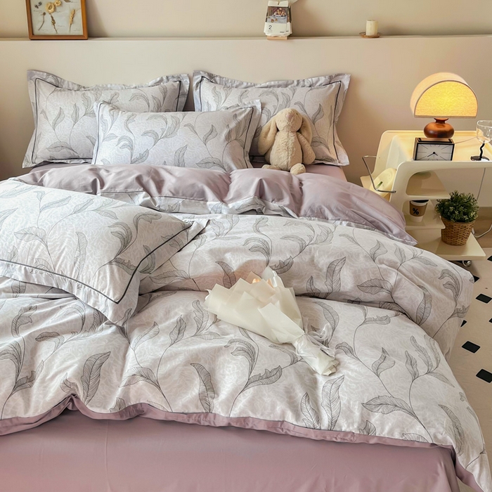 91家纺网 家纺一手货源 找家纺 2025新款133X76宽幅全棉纯棉印花系列四件套 落落晨光