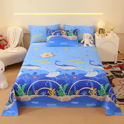 金鑫汇家纺 2025新款超好卖全棉单床单 海族馆