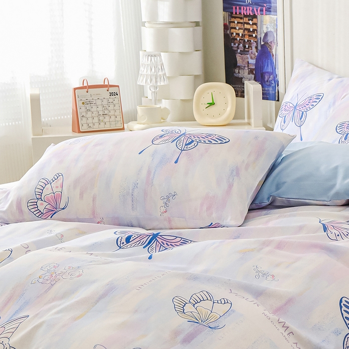 91家纺网 家纺一手货源 找家纺 金鑫汇家纺 2025新款超好卖全棉单枕套 梦蝶