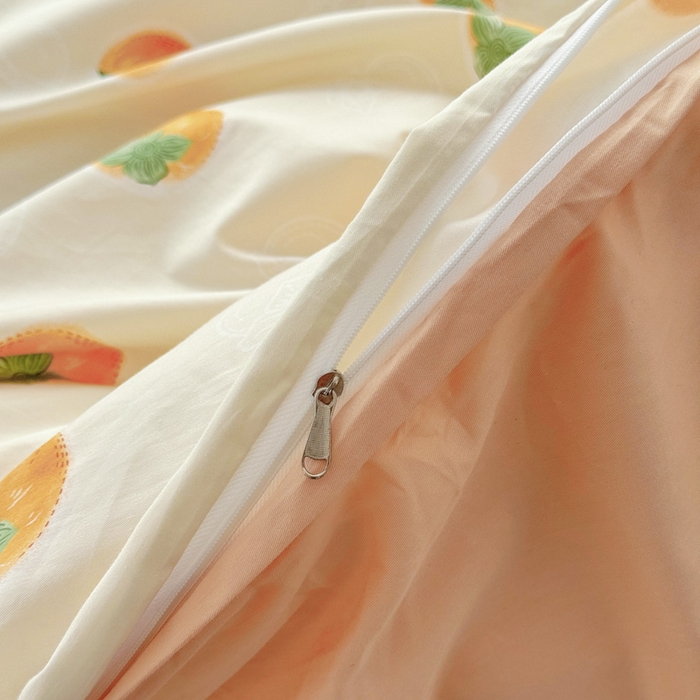 91家纺网 家纺一手货源 找家纺 2025新款133X76宽幅全棉纯棉印花系列单品被套 柿如意-桔