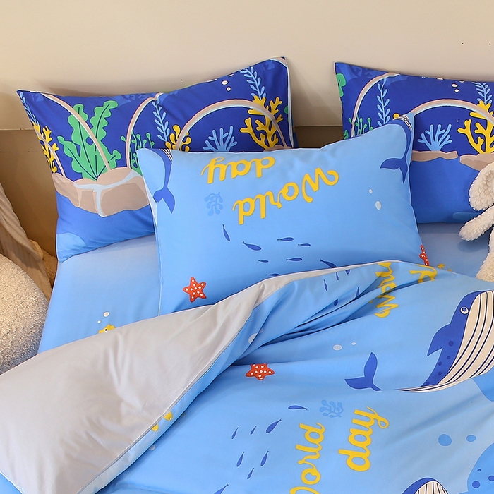 91家纺网 家纺一手货源 找家纺 金鑫汇家纺 2025新款超好卖全棉单枕套 海族馆