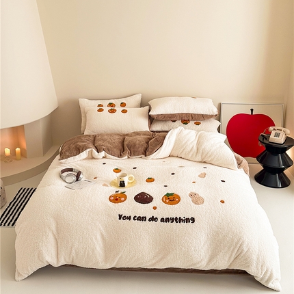 91家纺网 家纺一手货源 找家纺 （总）佰亿莱 2025新款泰迪绒蚂蚁绒刺绣四件套