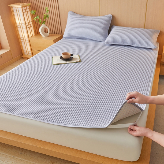 91家纺网 家纺一手货源 找家纺 2025春夏新款A类亲肤大豆床垫-简约系列 宝石蓝-床垫