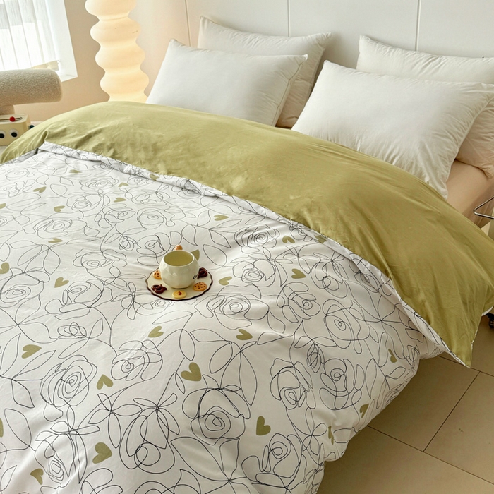 91家纺网 家纺一手货源 找家纺 2025新款133X76宽幅全棉纯棉印花系列单品被套 玫瑰爱情