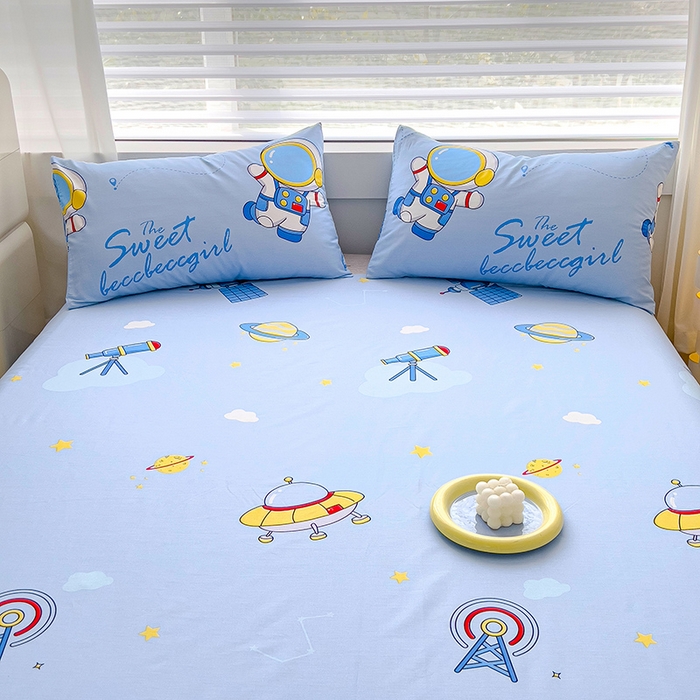 91家纺网 家纺一手货源 找家纺 金鑫汇家纺 2025新款超好卖全棉单床笠 宇宙奥秘