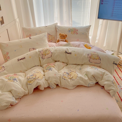 91家纺网 家纺一手货源 找家纺 （总）瑞莱 2025春季全棉印花萌趣系列四件套