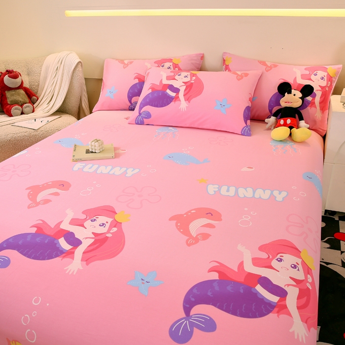 91家纺网 家纺一手货源 找家纺 金鑫汇家纺 2025新款超好卖全棉单床单 小美人鱼