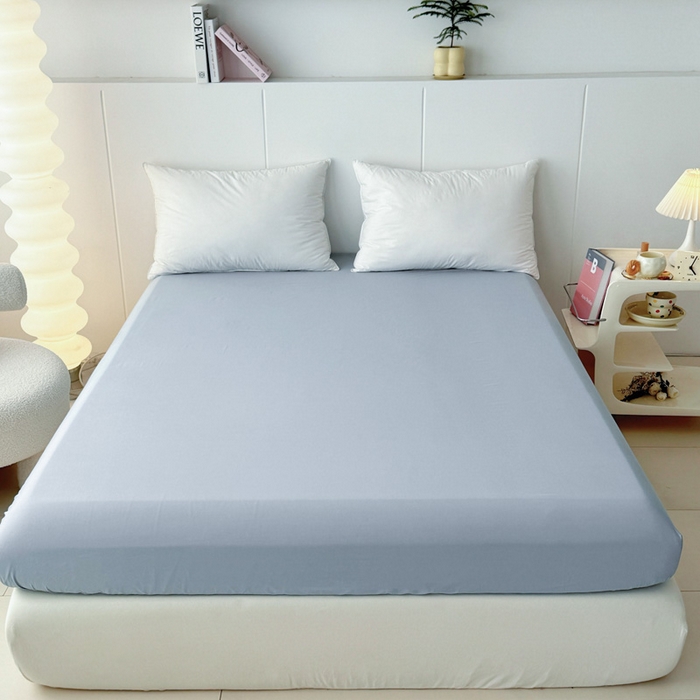 91家纺网 家纺一手货源 找家纺 2025新款133X76宽幅全棉纯棉印花系列单品床笠 踏浪-蓝