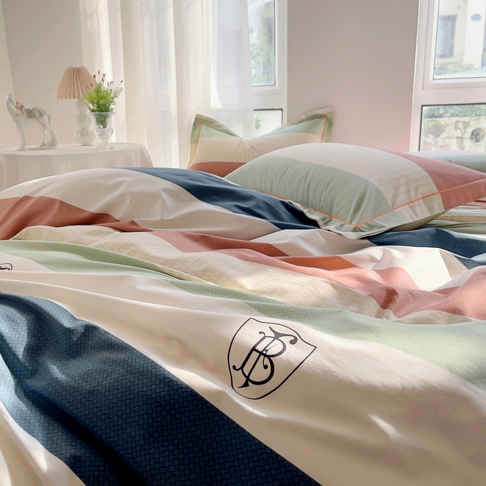 91家纺网 家纺一手货源 找家纺 2025新款133X76宽幅全棉纯棉印花系列四件套 苏格兰