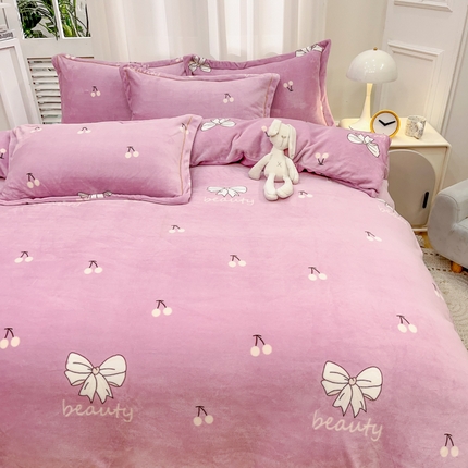 91家纺网 家纺一手货源 找家纺 （总）(买家秀 爆款不断货）A类母婴级双面牛奶绒四件套珊瑚绒雪花绒四件套AB版高克重牛奶绒四件套纯色牛奶绒