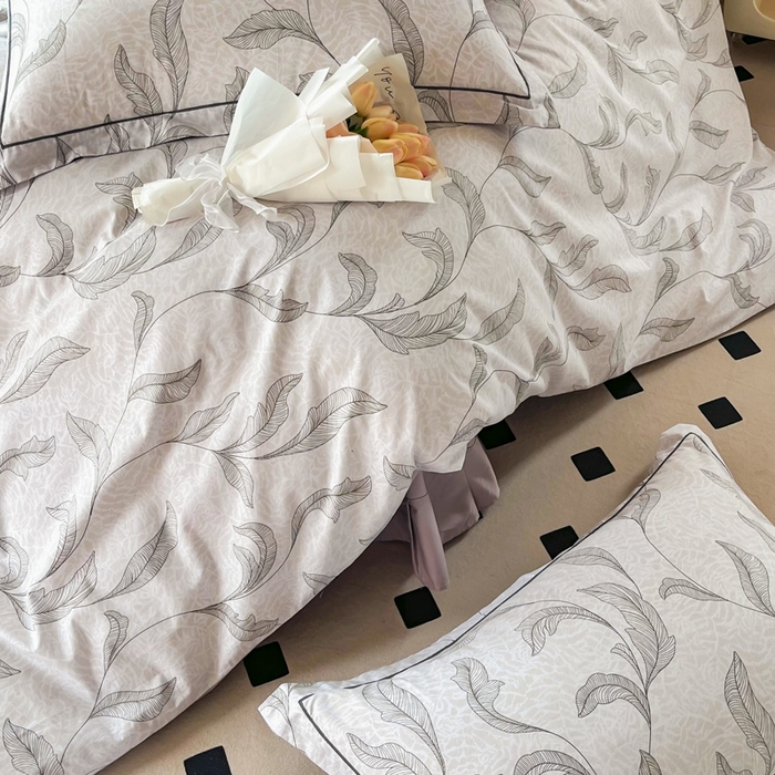 91家纺网 家纺一手货源 找家纺 2025新款133X76宽幅全棉纯棉印花系列四件套 落落晨光