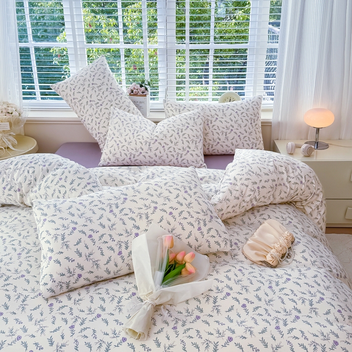 91家纺网 家纺一手货源 找家纺 金米诺 2024款A类有氧针织棉双层纱加厚四件套 甜心公主