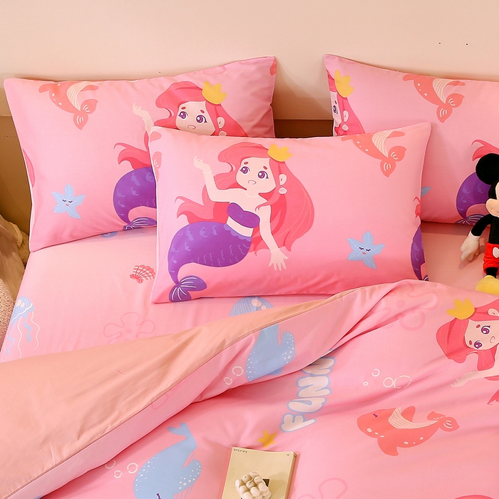 91家纺网 家纺一手货源 找家纺 金鑫汇家纺 2025新款超好卖全棉单枕套 小美人鱼