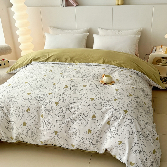 91家纺网 家纺一手货源 找家纺 2025新款133X76宽幅全棉纯棉印花系列单品被套 玫瑰爱情