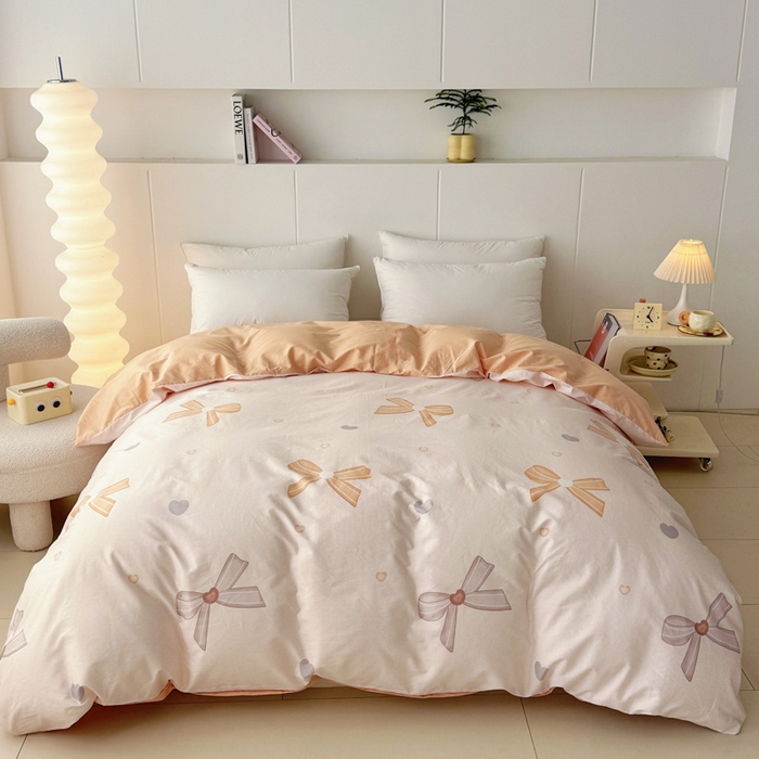 91家纺网 家纺一手货源 找家纺 2025新款133X76宽幅全棉纯棉印花系列单品被套 花蝴蝶-米