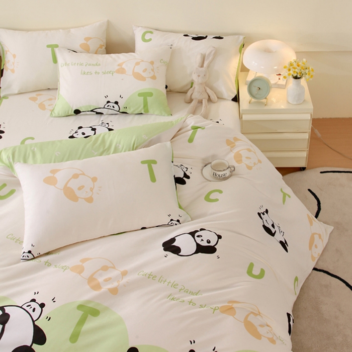 91家纺网 家纺一手货源 找家纺 金鑫汇家纺 2025新款超好卖全棉单枕套 可爱熊猫