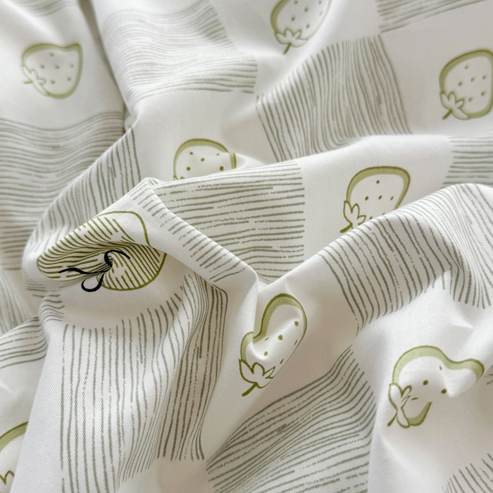 91家纺网 家纺一手货源 找家纺 2025新款133X76宽幅全棉纯棉印花系列单品被套 有点甜-绿