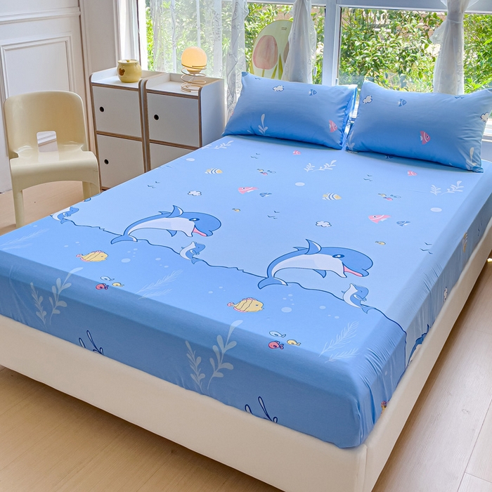 91家纺网 家纺一手货源 找家纺 金鑫汇家纺 2025新款超好卖全棉单床笠 海洋世界