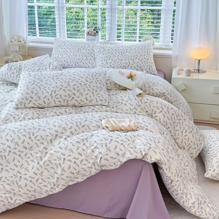 91家纺网 家纺一手货源 找家纺 金米诺 2024款A类有氧针织棉双层纱加厚四件套 甜心公主