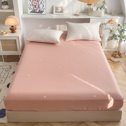 2025新款133X76宽幅全棉纯棉印花系列单品床笠 郁香倾语-粉