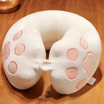 仟亿莱 2025新款萌萌猫爪U型枕 U型白猫爪30X25cm