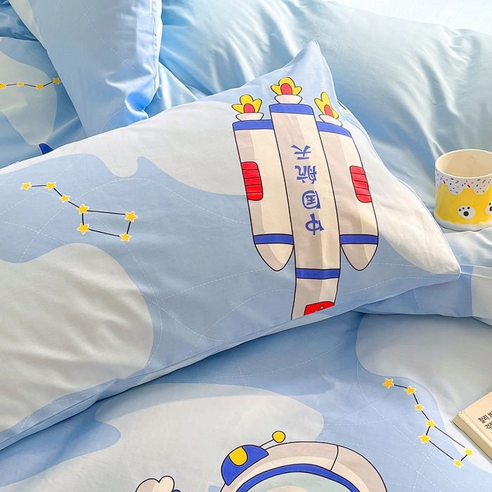 91家纺网 家纺一手货源 找家纺 金鑫汇家纺 2025新款超好卖全棉单枕套 星际穿越