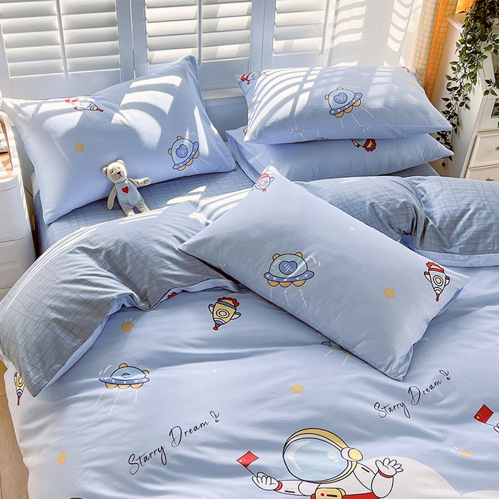 91家纺网 家纺一手货源 找家纺 金鑫汇家纺 2025新款超好卖全棉单枕套 翱翔太空